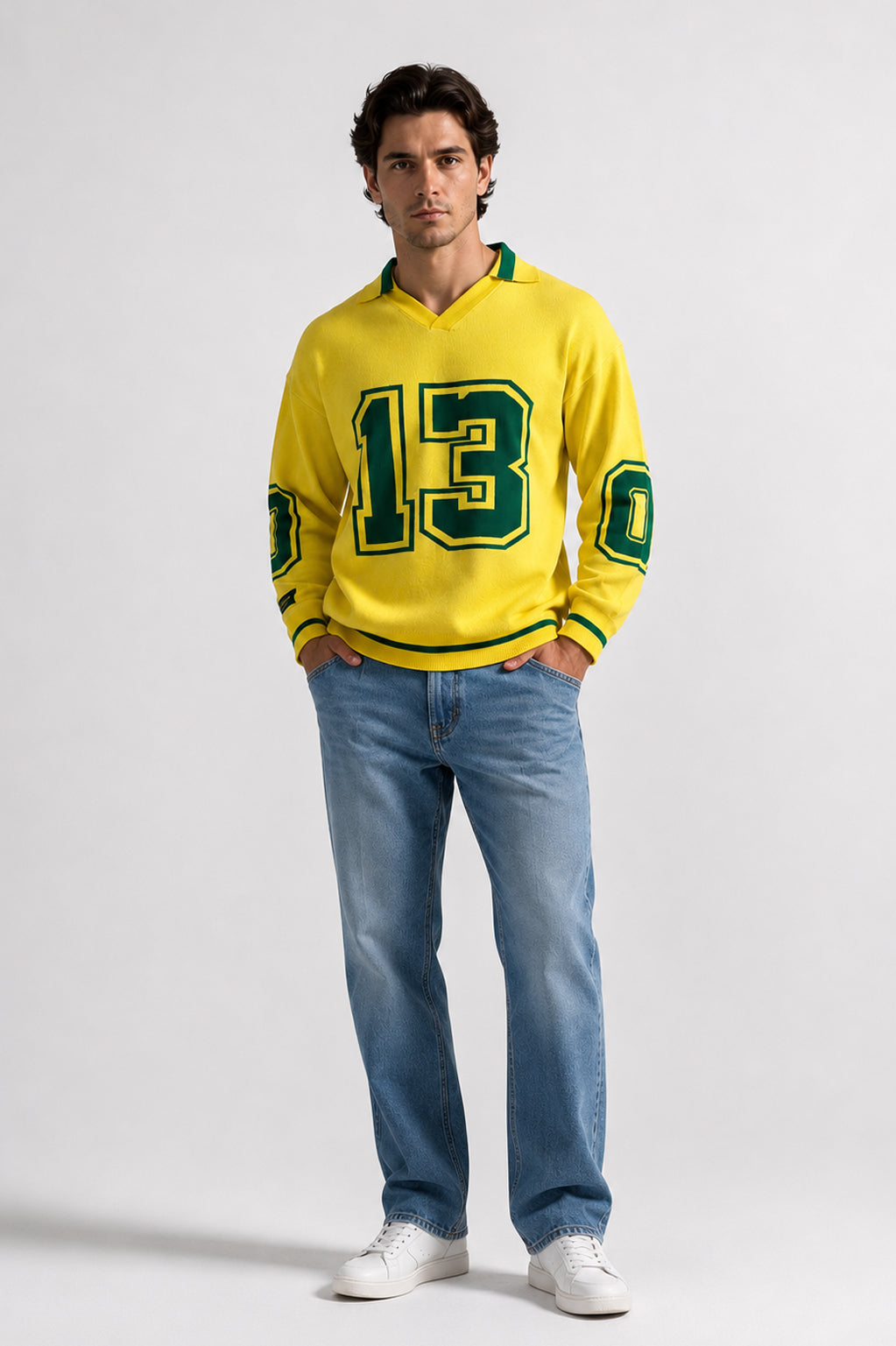 BERNNY 13 World Cup Male Sweater – Mid-Sleeve, One Size, Oversized Fit