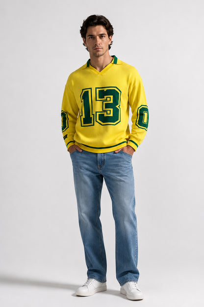 BERNNY 13 World Cup Male Sweater – Mid-Sleeve, One Size, Oversized Fit