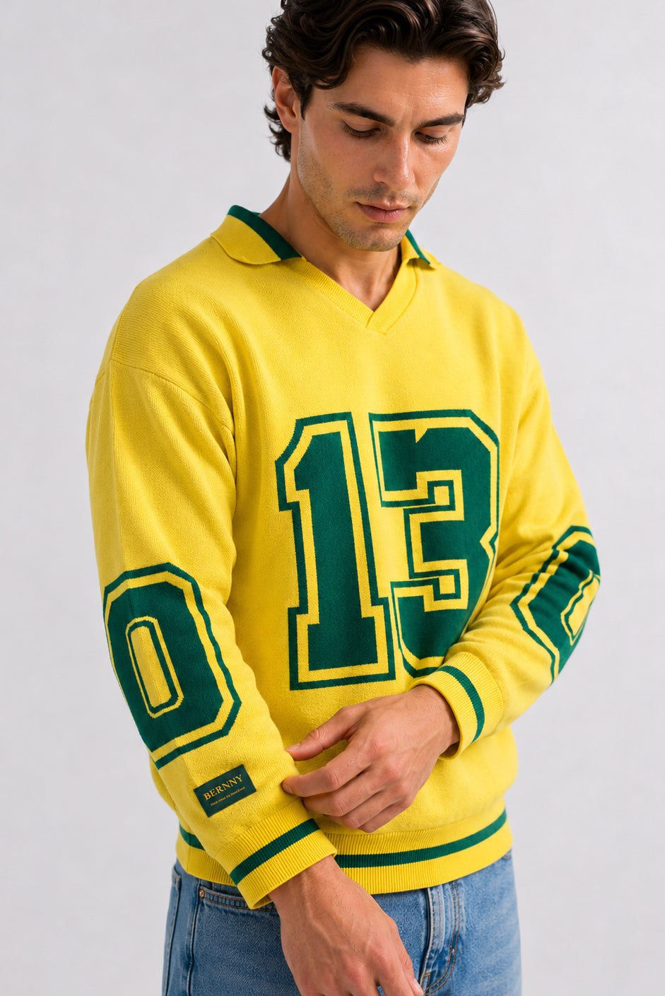 BERNNY 13 World Cup Male Sweater – Mid-Sleeve, One Size, Oversized Fit